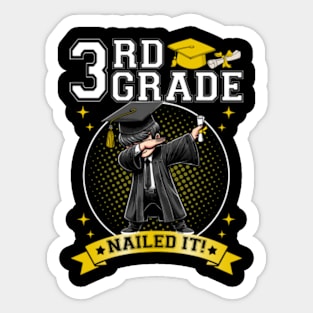 Dabbing Graduation Boys 3rd Grade Nailed It Class Of 2024 Sticker